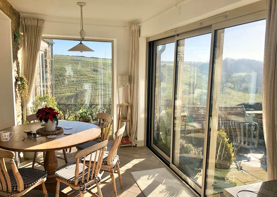 Cotswold Cottage Extension Dining Space With Country View