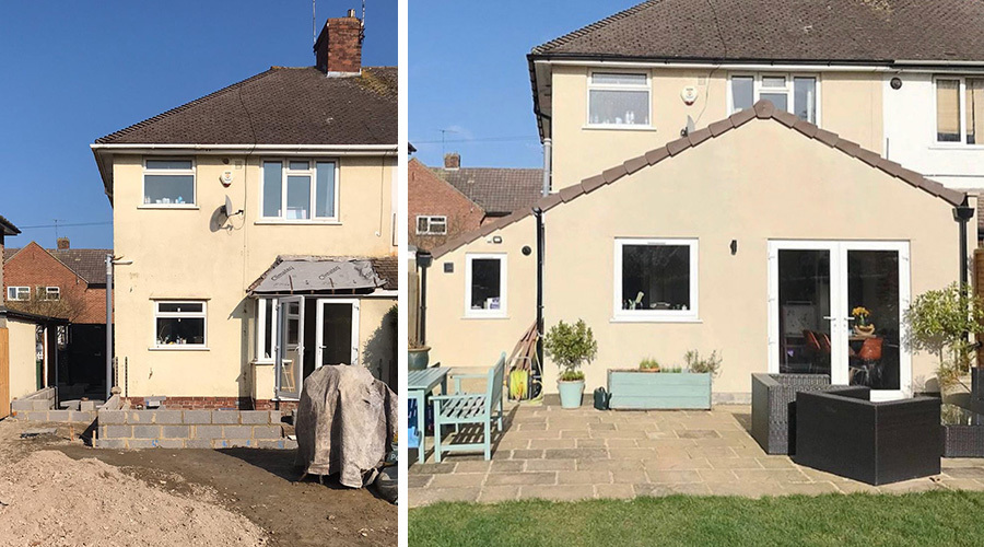 1930S Rear Kitchen Diner Extension Before And After