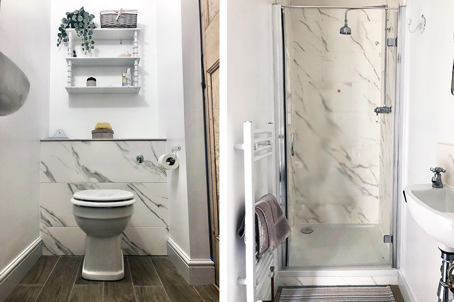 Bedroom Extension Ensuite Toilet Marble Tiled Shower